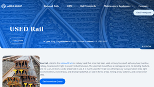 Railroad Rails - Used Rail Type 43kg & 50kg