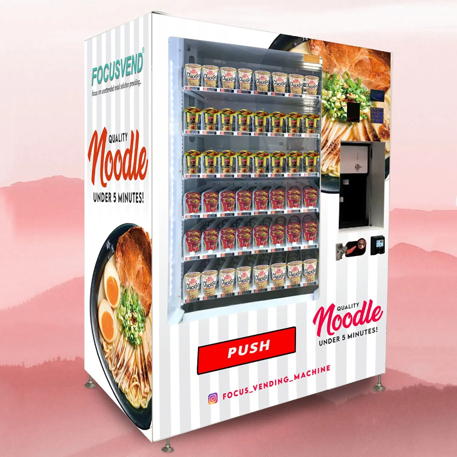 A stock image illustrating ramen vending machine for sale concepts