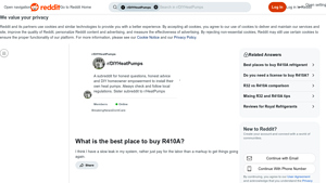Reddit - R410A Refrigerant Discussion