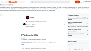Reddit - IPTV Channels M3U Guide