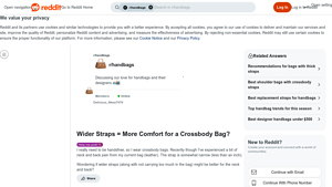 Reddit - Crossbody Bag Comfort