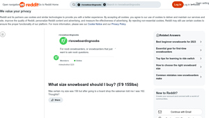 Reddit - Ski Size Recommendations
