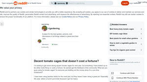 Reddit - Affordable Tomato Cages