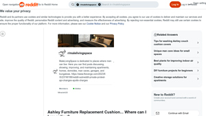 Ashley Furniture - Replacement Cushion & Slip Cover Options