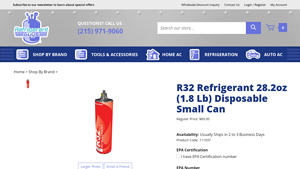 Refrigerant Guys - R32 Small Disposable Can 1.8lb