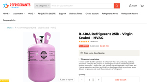 Refrigerants Center - R-410A Refrigerant 25 LB