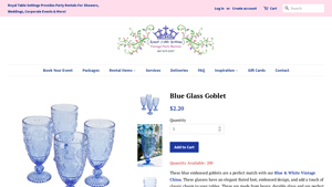 Royal Table Settings - Blue Glass Goblet