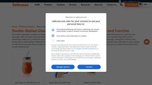SafeCoze - Customizable Double-Walled Glass Cups