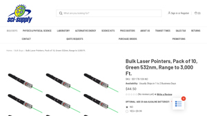 Sci-Supply - Bulk Green Laser Pointers Pack of 10