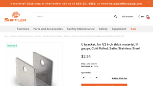 Shiffle Equip - U Bracket for Bathroom Partitions