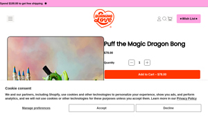 Shop Burning Love - Puff the Magic Dragon Bong