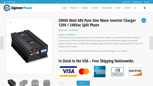 Sigineer - 20000 Watt Pure Sine Wave Inverter Charger