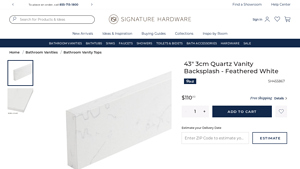 Signature Hardware - 43 Quartz Vanity Backsplash