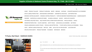 Silt Management Supplies - T-Posts and Rail Steel