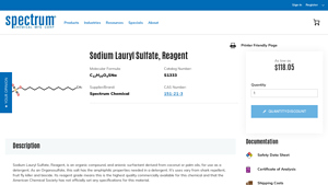 Spectrum Chemical - Sodium Lauryl Sulfate, Reagent