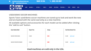 Sports Tutor - Used Demo Soccer Machines
