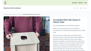 Steamy Chick - Unsanded Red Oak Sauna V Steam Seat