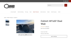 Cammack Ranch Supply - Culvert 48x20' Dual Wall