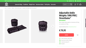 StreetGains® - Adjustable Ankle Weights 10KG PRO
