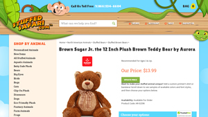 Aurora - Brown Sugar Jr. 12 Inch Plush Teddy Bear