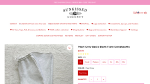 Sunkissed Coconut - Pearl Grey Basic Flare Sweatpants