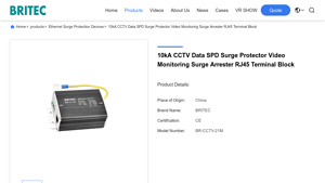 BRITEC - 10kA CCTV Data SPD Surge Protector