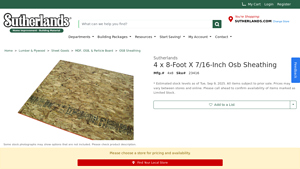 Sutherlands - 4 x 8-Foot OSB Sheathing