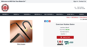 Swords Knives and Daggers - Exerciser Rubber Baton