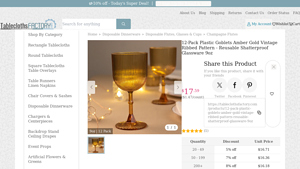 TableclothsFactory - Ribbed Plastic Goblets Amber Gold 9oz