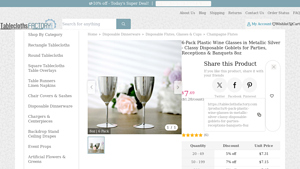 TableclothsFactory - 6-Pack Metallic Silver Plastic Wine Glasses