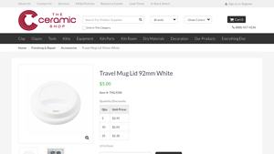 The Ceramic Shop - Travel Mug Lid 92mm White