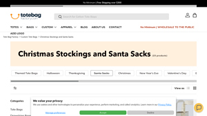 Tote Bag Factory - Bulk Personalizable Christmas Stockings & Santa Sacks