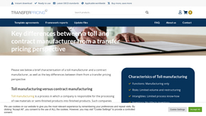Toll Manufacturing - Key Functions and Risks