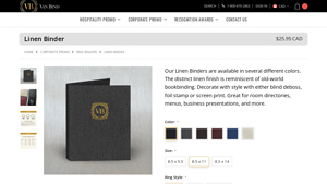 Vanbind - Custom Linen Binder