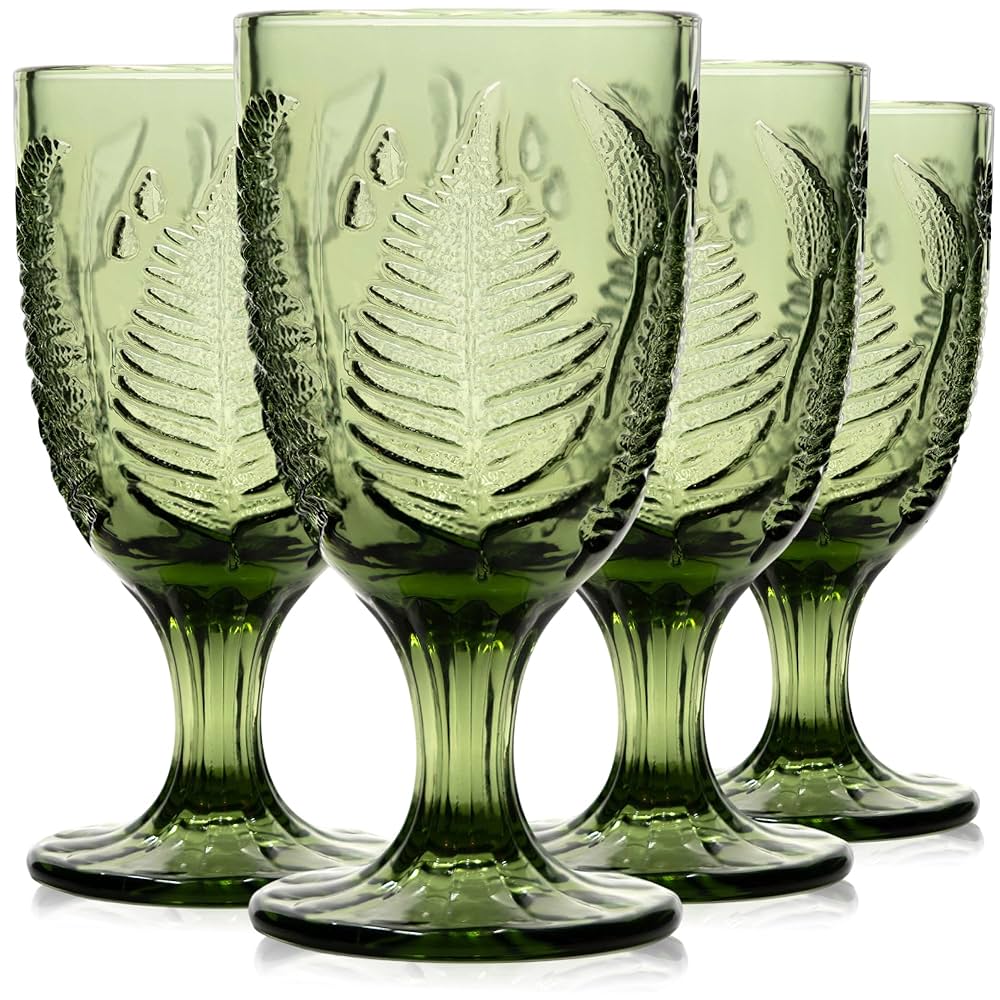 A stock image illustrating vintage green glass goblets concepts