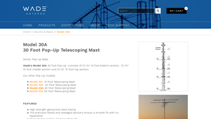 Wade Antenna - 30 Foot Pop-Up Telescoping Mast