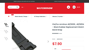 Watchonom - Black Rubber Replacement Watch Band Strap