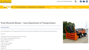 Wausau Equipment - Snogo Model TU3 Truck Mounted Snow Blower