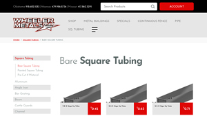Wheeler Metals - Bare Square Tubing