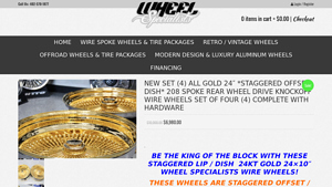 Wheel Specialists - ALL GOLD 24 Staggered Offset Wire Wheels Set