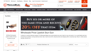 Wholesale Blades - DZS Black Rechargeable Lipstick Stun Gun