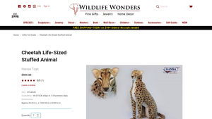 Hansa Toys - Cheetah Life-Sized Stuffed Animal