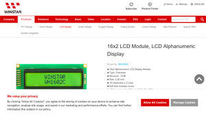 Winstar - WH1602C Character LCD Module