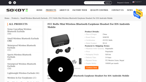 SOKOYE - FCC RoHs Mini Wireless Bluetooth Earphone