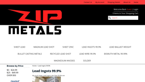 Zip Metals - Lead Ingots 99.9%